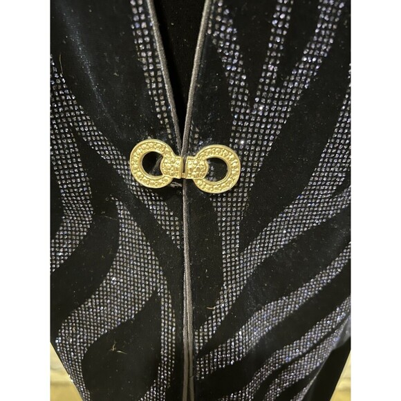 R&M Richards Plus Size Blue Velvet Sleeveless Dress with Glitter Jacket Size 20W - Picture 6 of 16